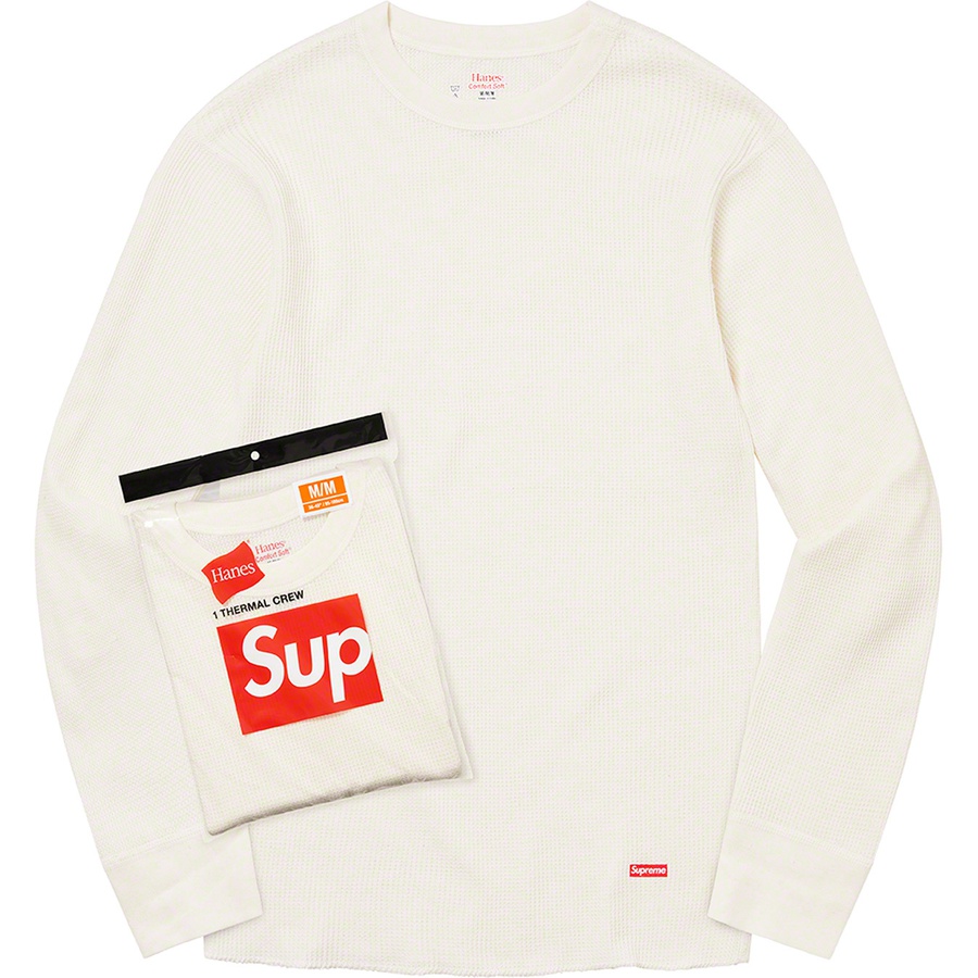Supreme Supreme Hanes Thermal Crew (1 Pack) (FW22) - Natural - $30