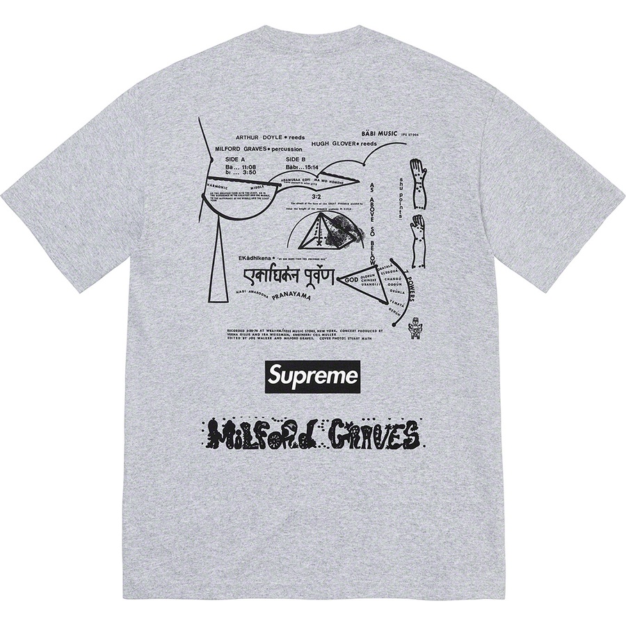 Supreme Milford Graves Tee (FW22) - Heather Grey - $44