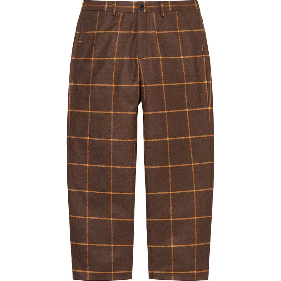 Supreme Windowpane Wool Trouser (FW22) - Brown - $178