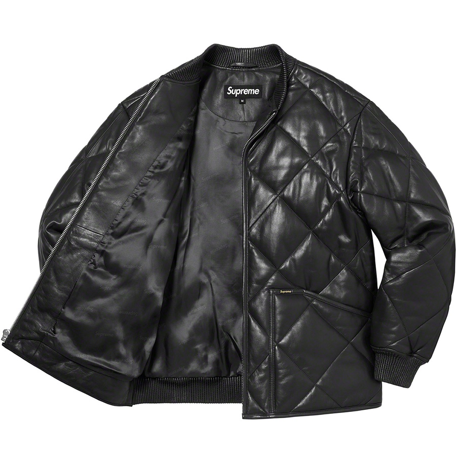 Supreme Quilted Leather Work Jacket (FW22) - Black - $598