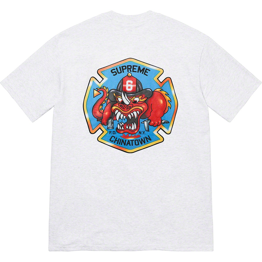 Supreme FDNY Engine 9 Tee (FW22) - Ash Grey - $48