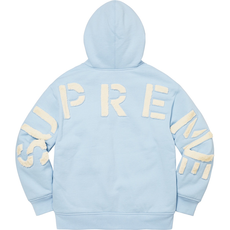 Supreme Faux Fur Lined Zip Up Hooded Sweatshirt (FW22) - Light Blue - $198