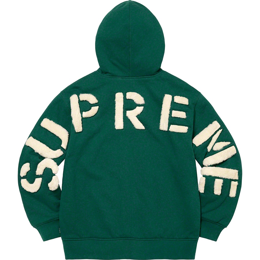 Supreme Faux Fur Lined Zip Up Hooded Sweatshirt (FW22) - Dark Green - $198