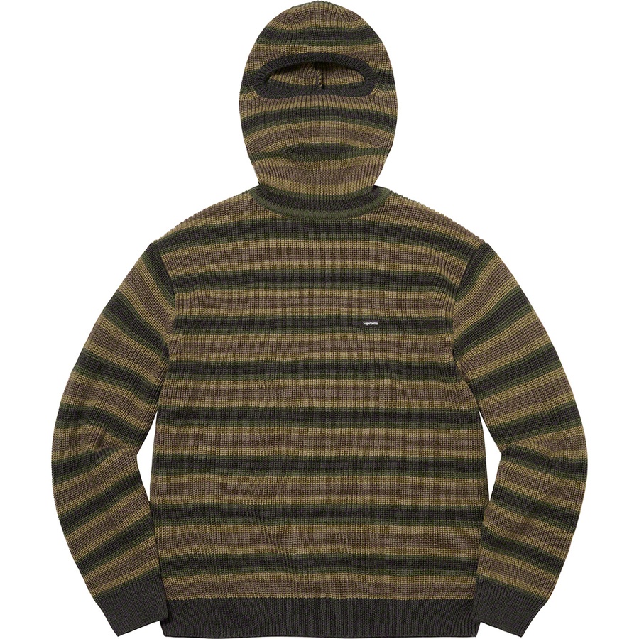 Supreme Small Box Balaclava Turtleneck Sweater (FW22) - Olive Stripe - $148