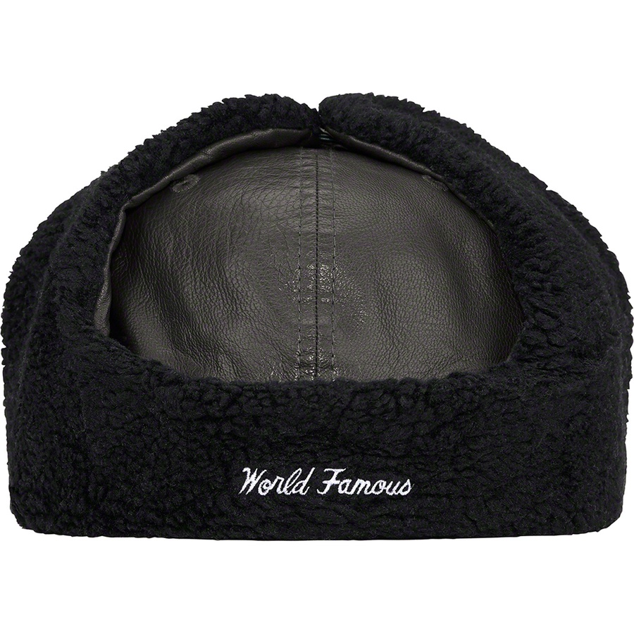 Supreme Leather Earflap New Era (FW22) - Black - $88