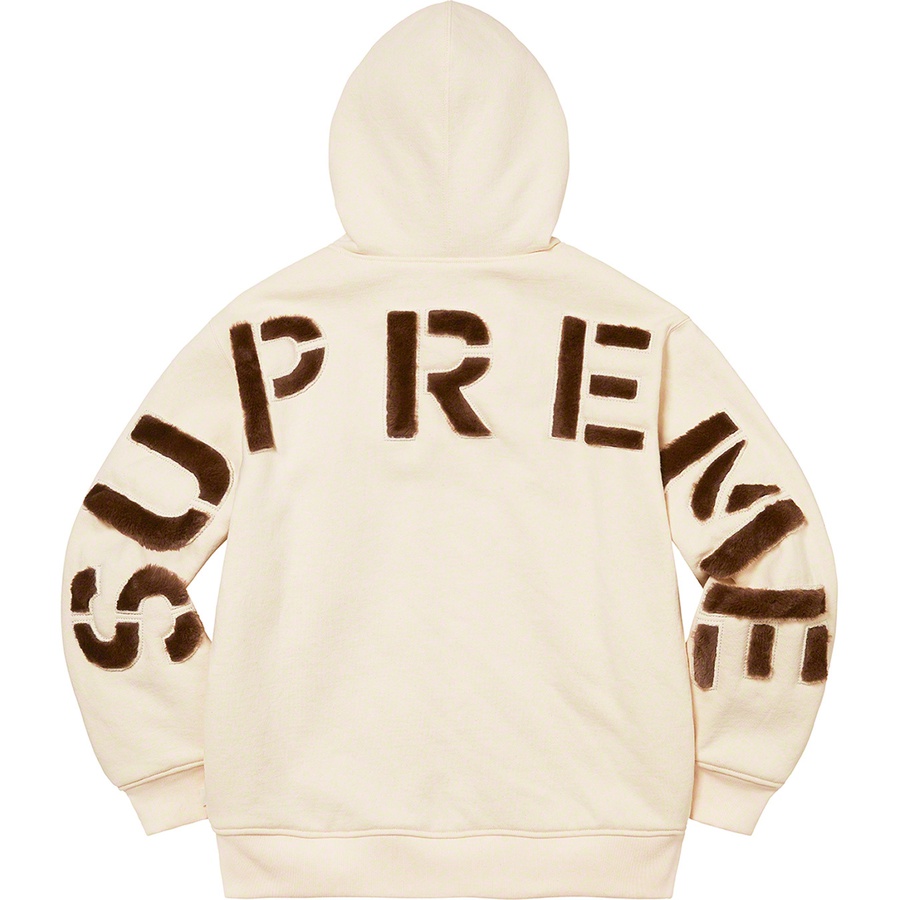 Supreme Faux Fur Lined Zip Up Hooded Sweatshirt (FW22) - Natural - $198