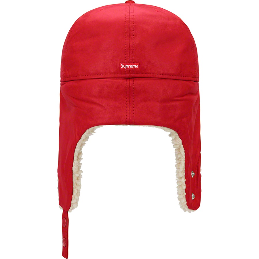 Supreme Leather Earflap New Era (FW22) - Red - $88