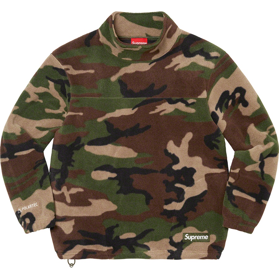 Supreme Polartec Mock Neck Pullover (FW22) - Woodland Camo - $138