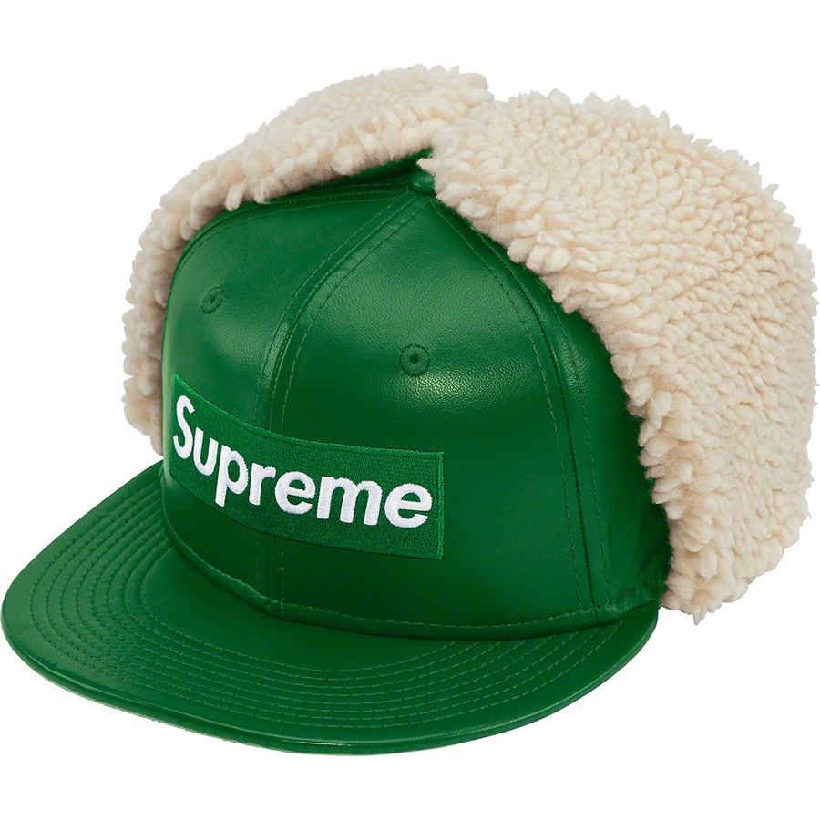 Supreme Leather Earflap New Era (FW22) - Green - $88