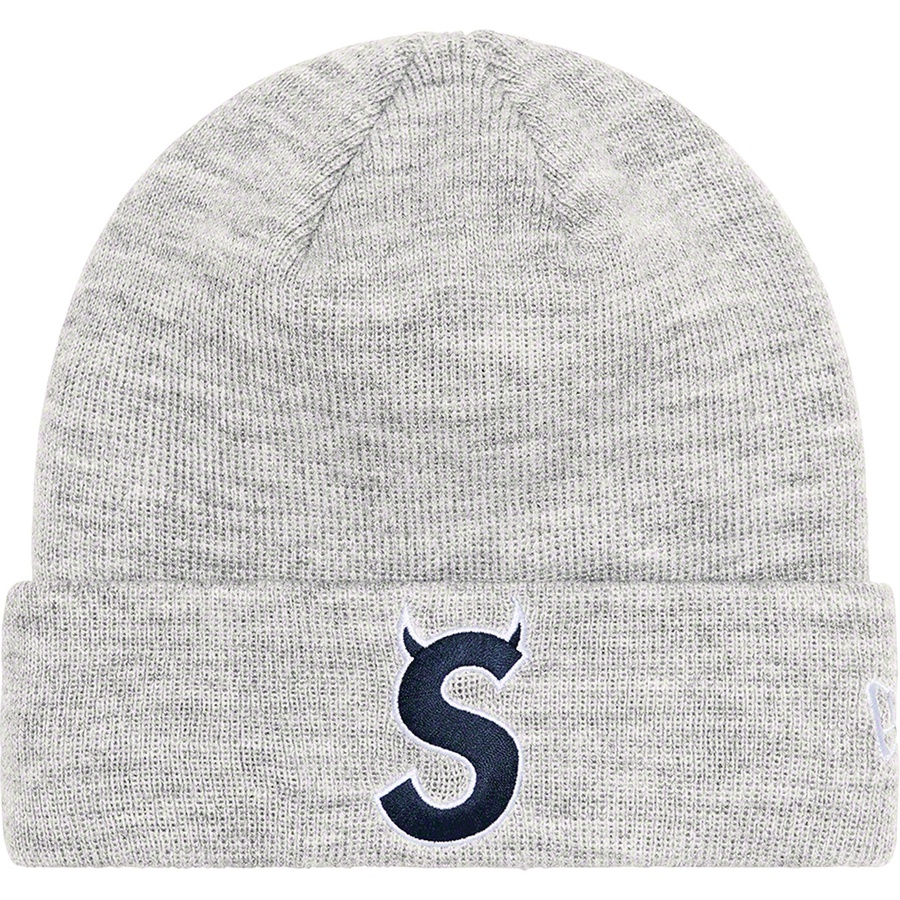 Supreme New Era S Logo Beanie (FW22) - Heather Grey - $40