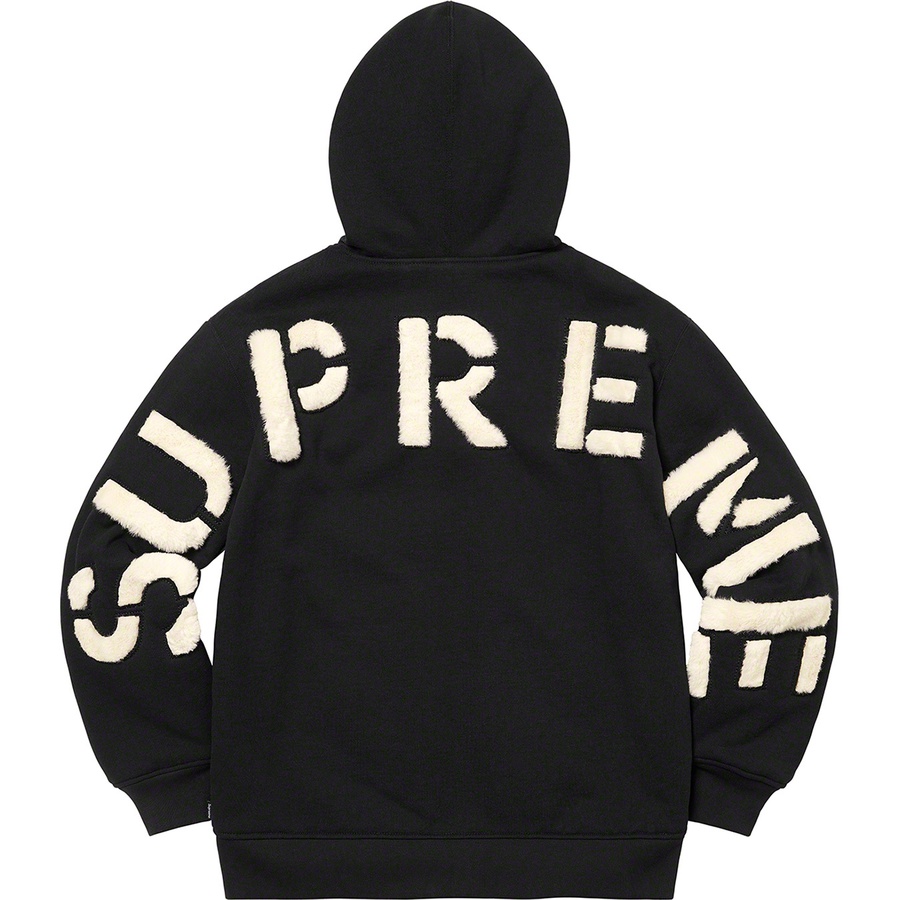 Supreme Faux Fur Lined Zip Up Hooded Sweatshirt (FW22) - Black - $198