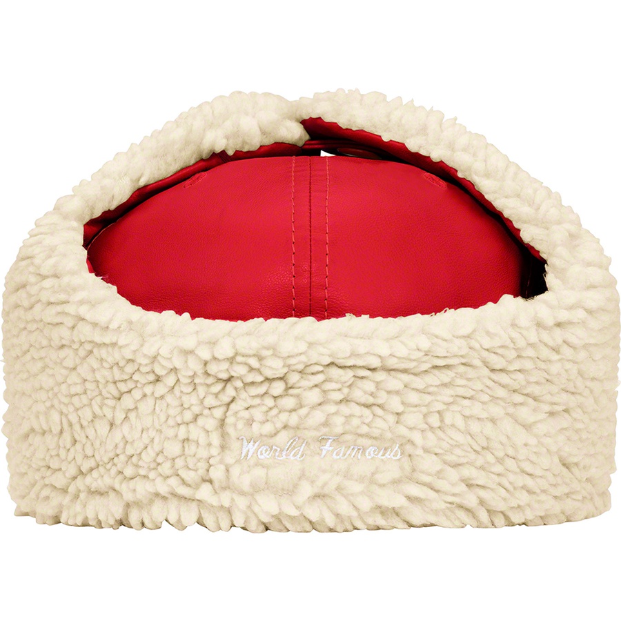 Supreme Leather Earflap New Era (FW22) - Red - $88