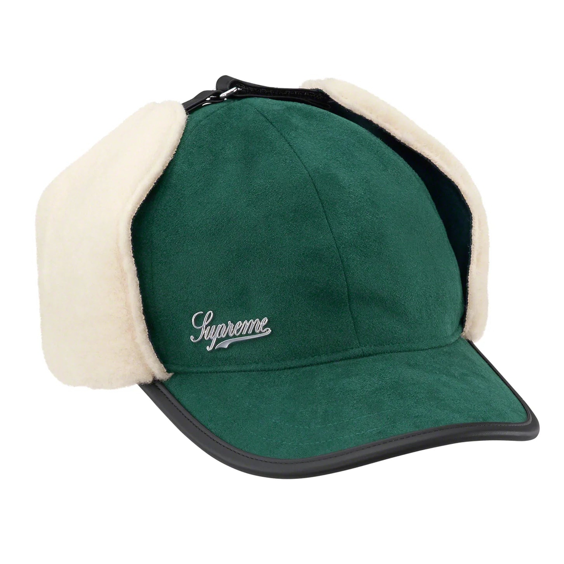 Supreme Shearling Earflap 6 Panel (FW22) - Dark Green - $68