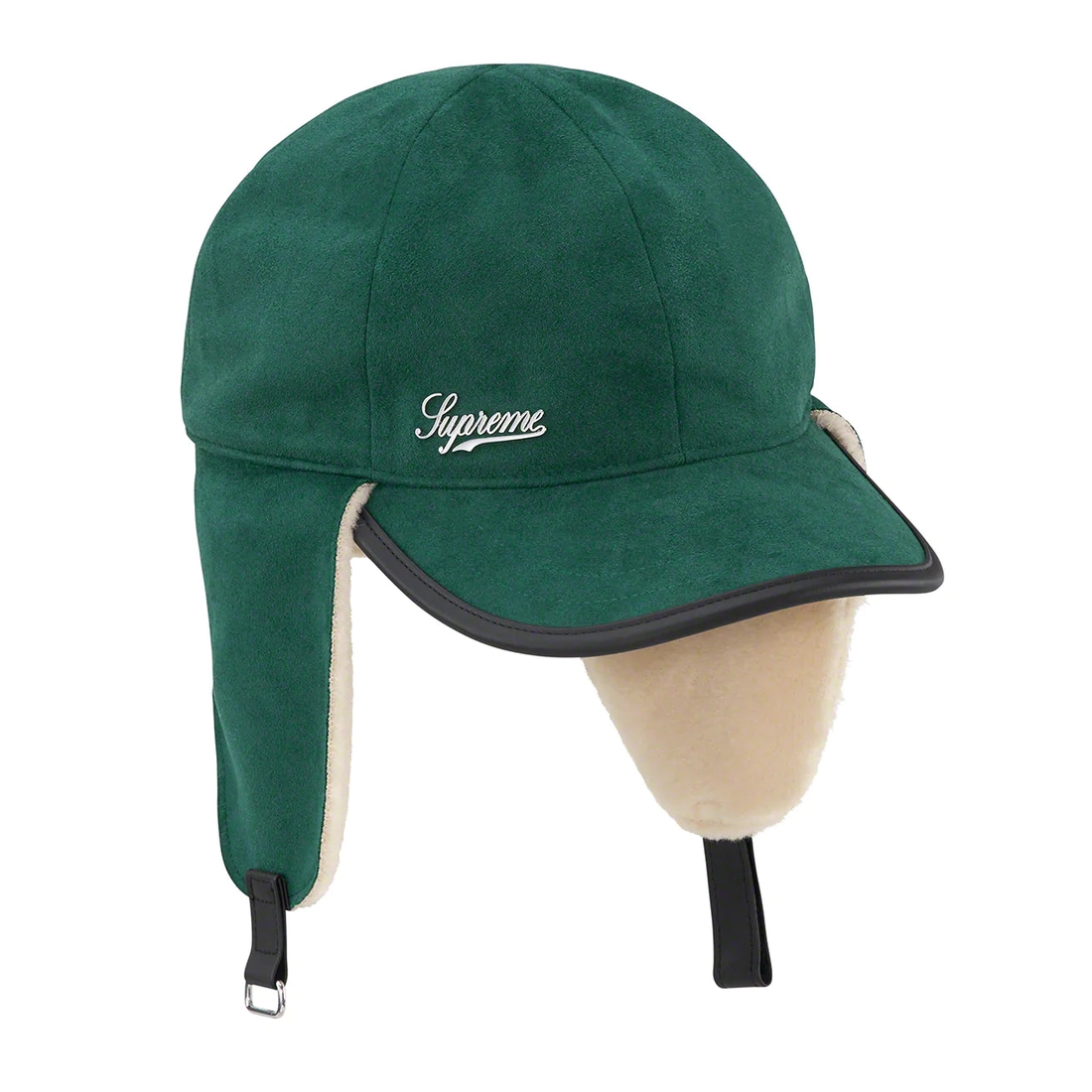 Supreme Shearling Earflap 6 Panel (FW22) - Dark Green - $68