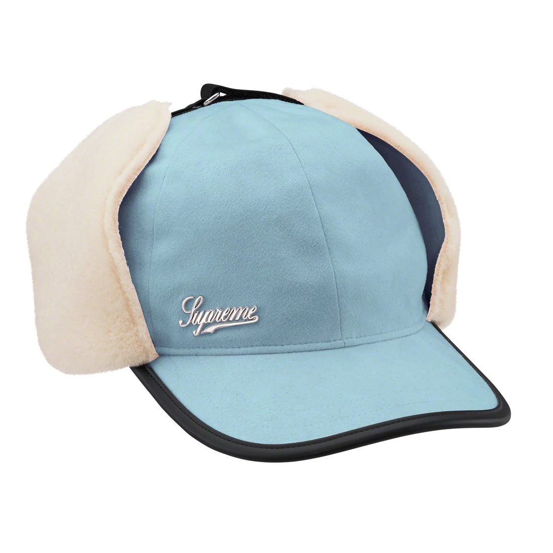 Supreme Shearling Earflap 6 Panel (FW22) - Light Blue - $68