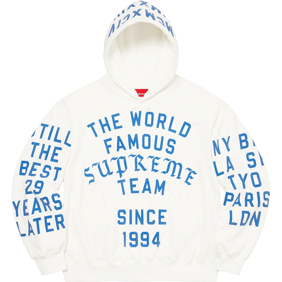 Supreme Supreme Team Flocked Hooded Sweatshirt (SS23) - $178