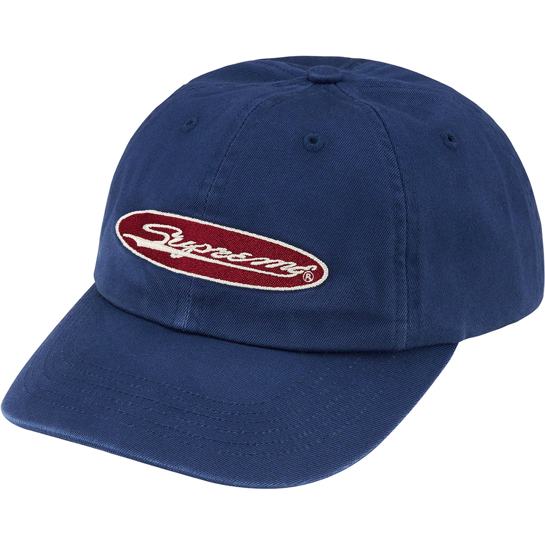 Supreme Oval 6-Panel (SS23) - Light Navy - $48