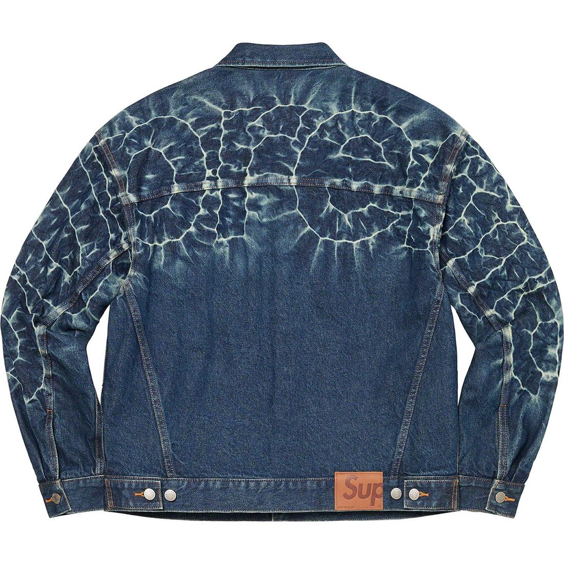 Supreme Shibori Denim Trucker Jacket (SS23) - Rigid Indigo - $298