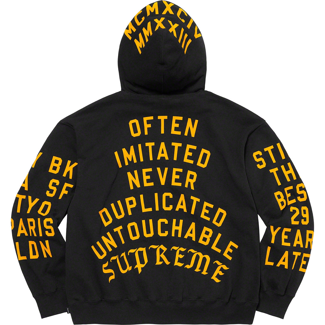 Supreme Supreme Team Flocked Hooded Sweatshirt (SS23) - Black - $178