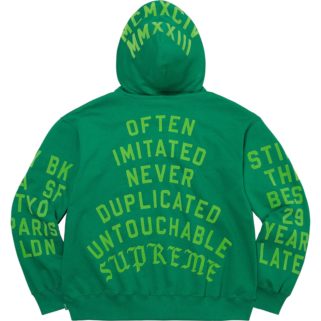 Supreme Supreme Team Flocked Hooded Sweatshirt (SS23) - Green - $178