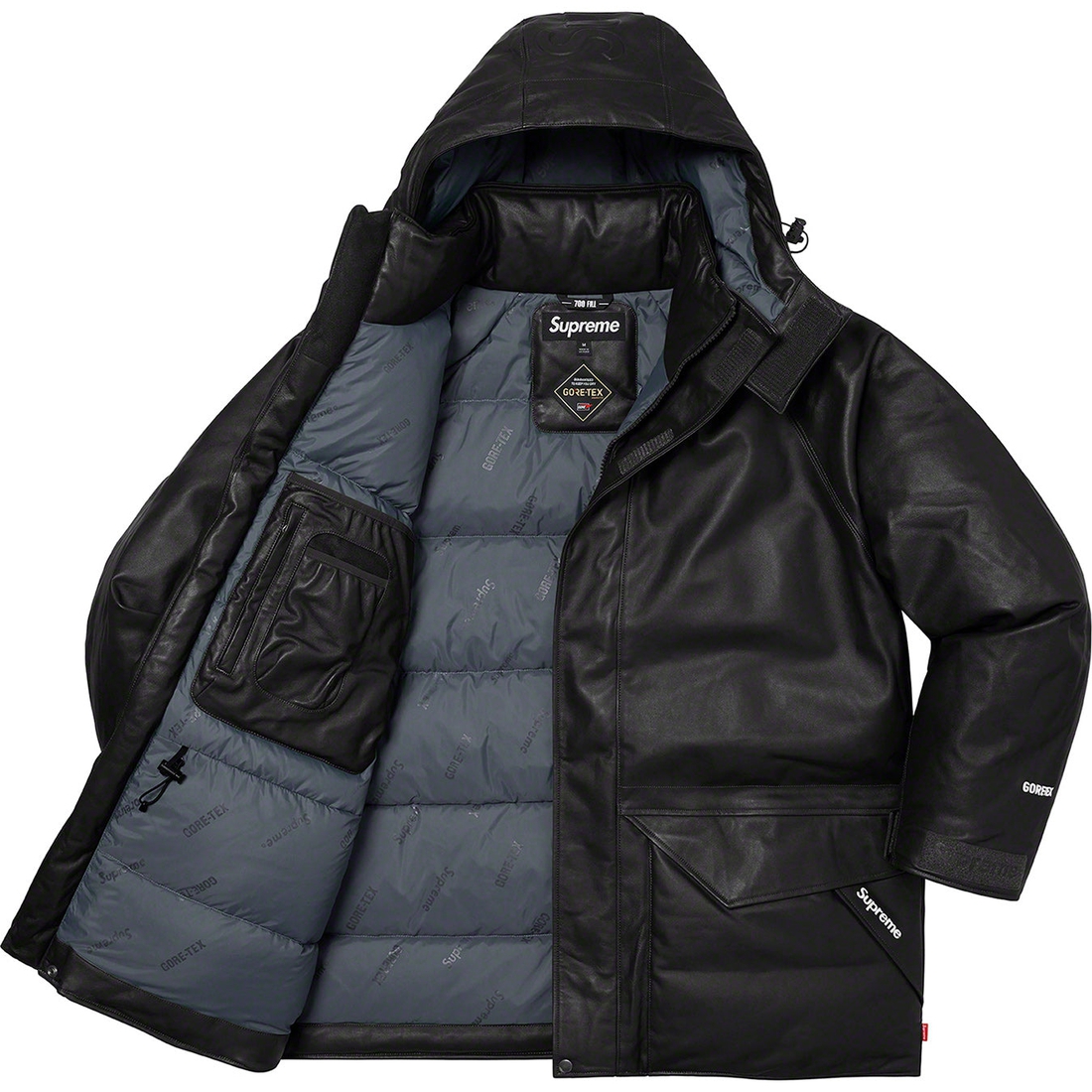 Supreme GORE-TEX Leather 700-Fill Down Parka (SS23) - Black - $1198