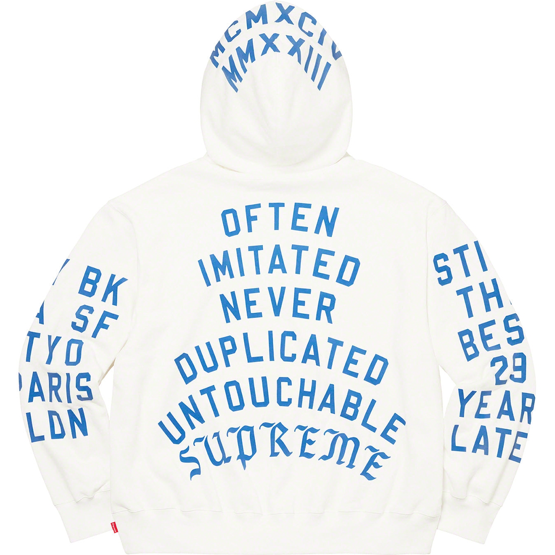 Supreme Supreme Team Flocked Hooded Sweatshirt (SS23) - White - $178