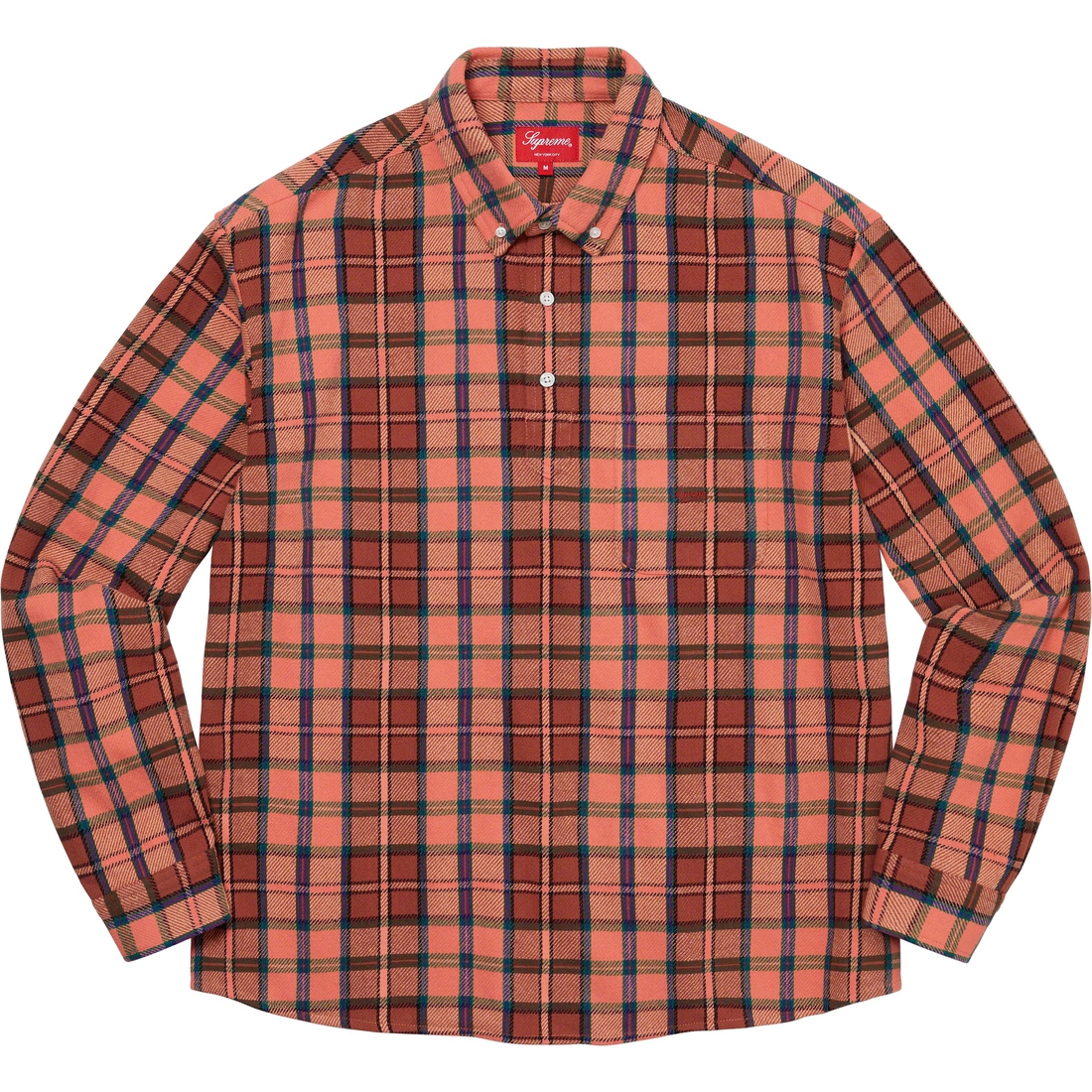Supreme Pullover Plaid Flannel Shirt (SS23) - Pink - $128