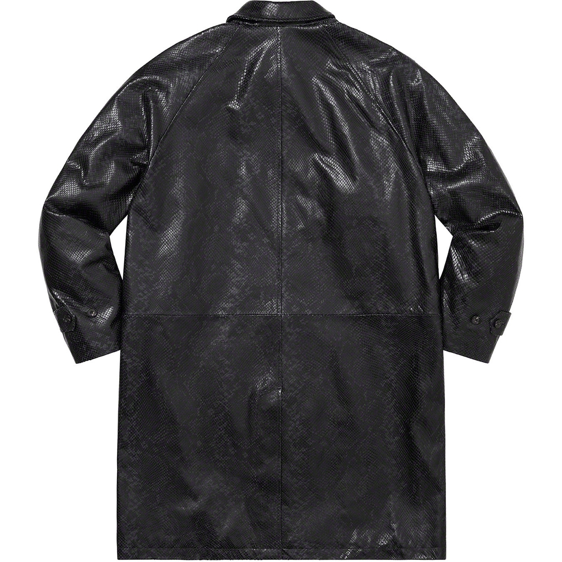Supreme Leather Snake Trench Coat (SS23) - Black - $1198