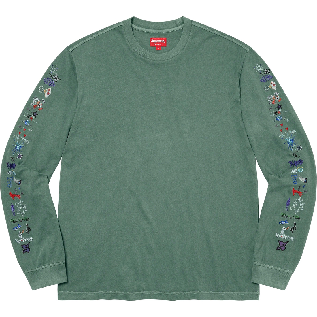 Supreme AOI Icons L S Top (SS23) - Dusty Green - $98