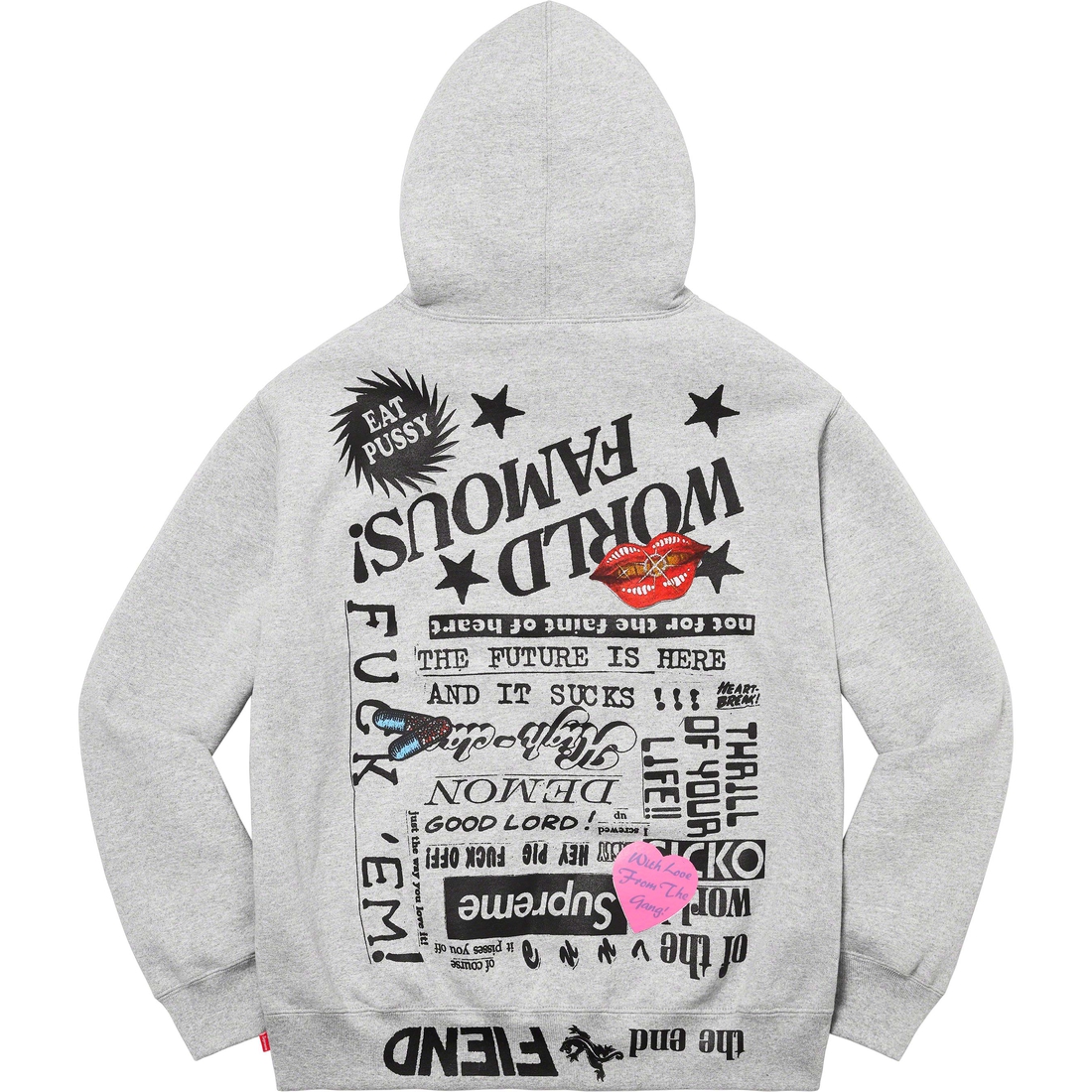 Supreme Fiend Hooded Sweatshirt (SS23) - Heather Grey - $168