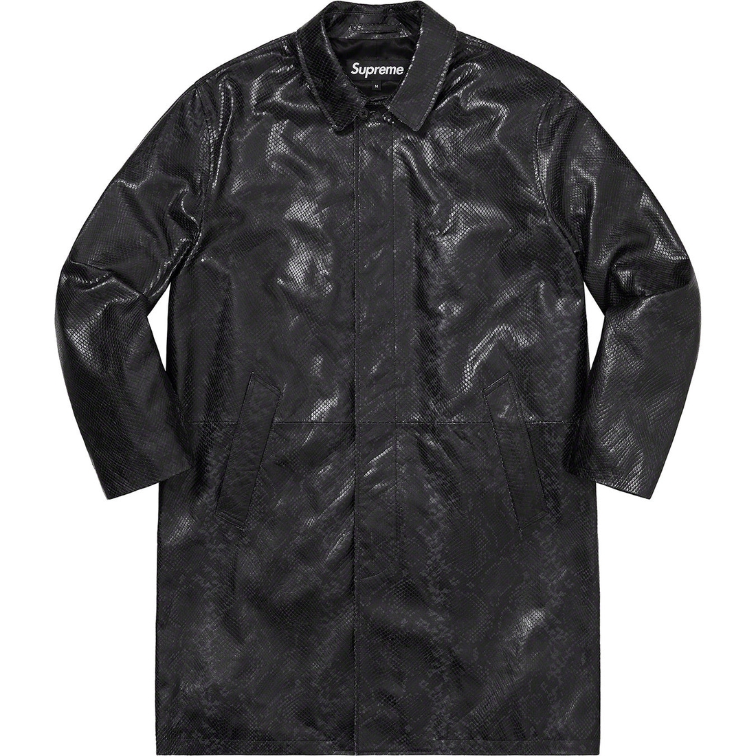 Supreme Leather Snake Trench Coat (SS23) - Black - $1198