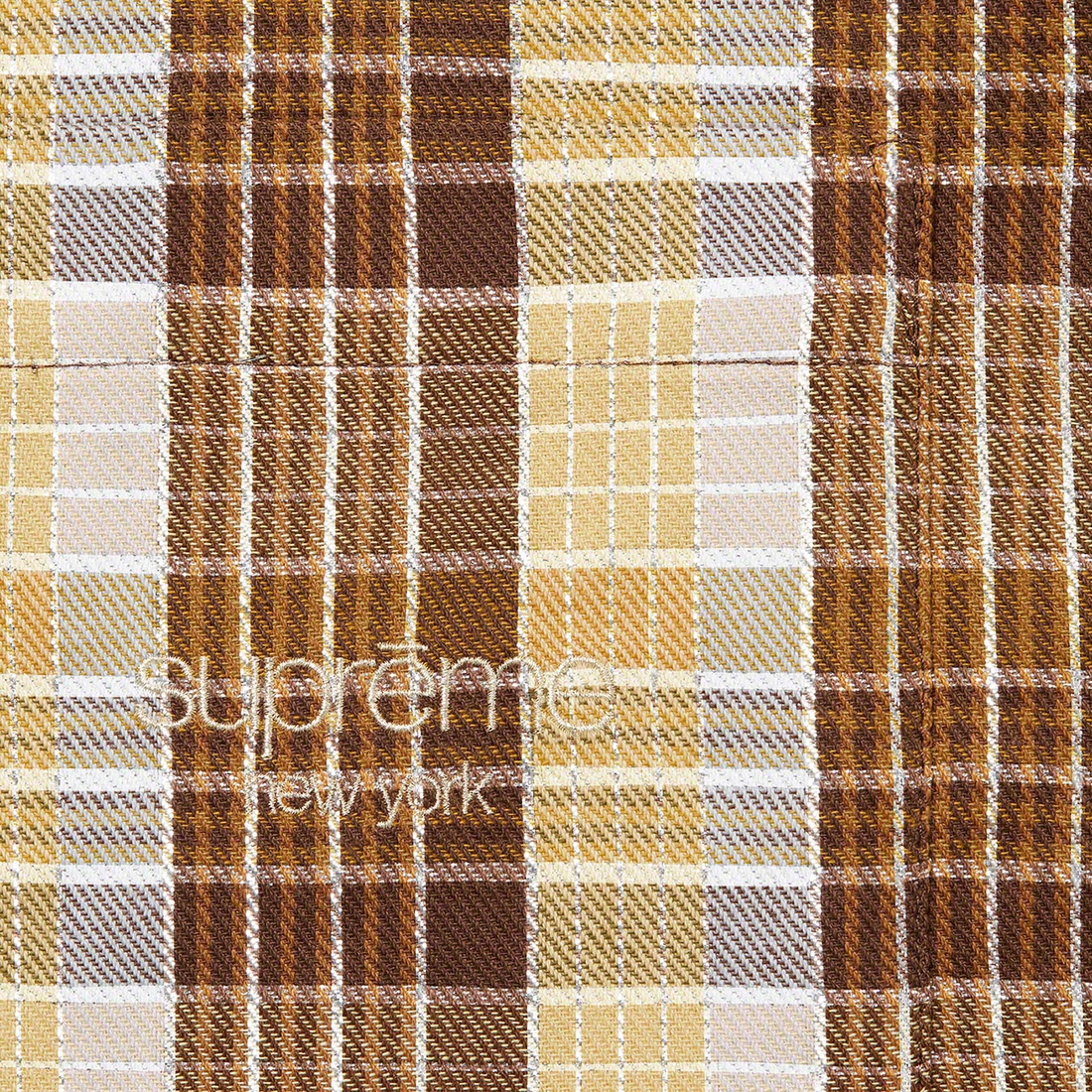 Supreme Metallic Plaid S S Shirt (SS23) - Brown - $128
