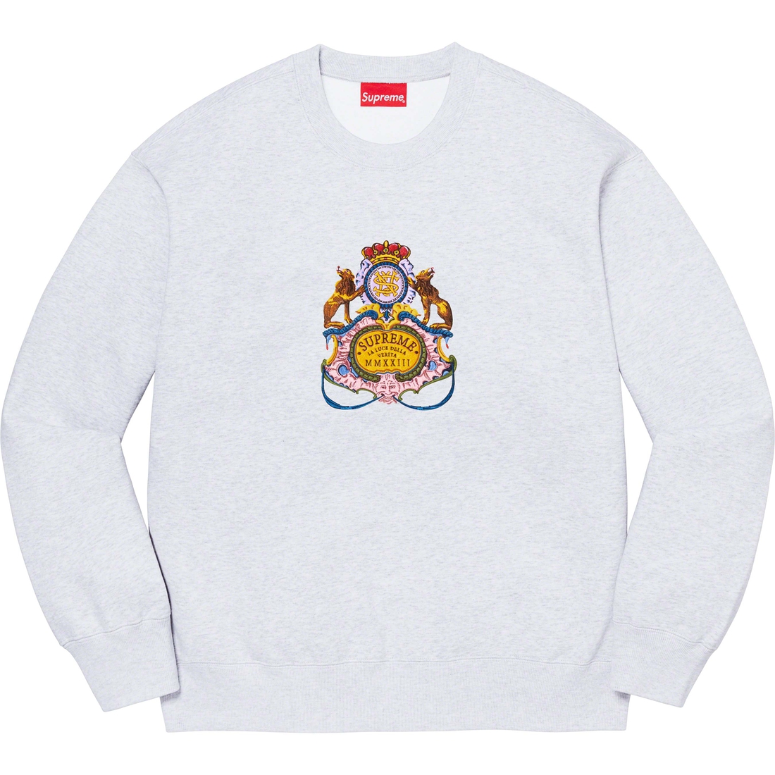 Supreme Crest Crewneck (SS23) - Ash Grey - $158