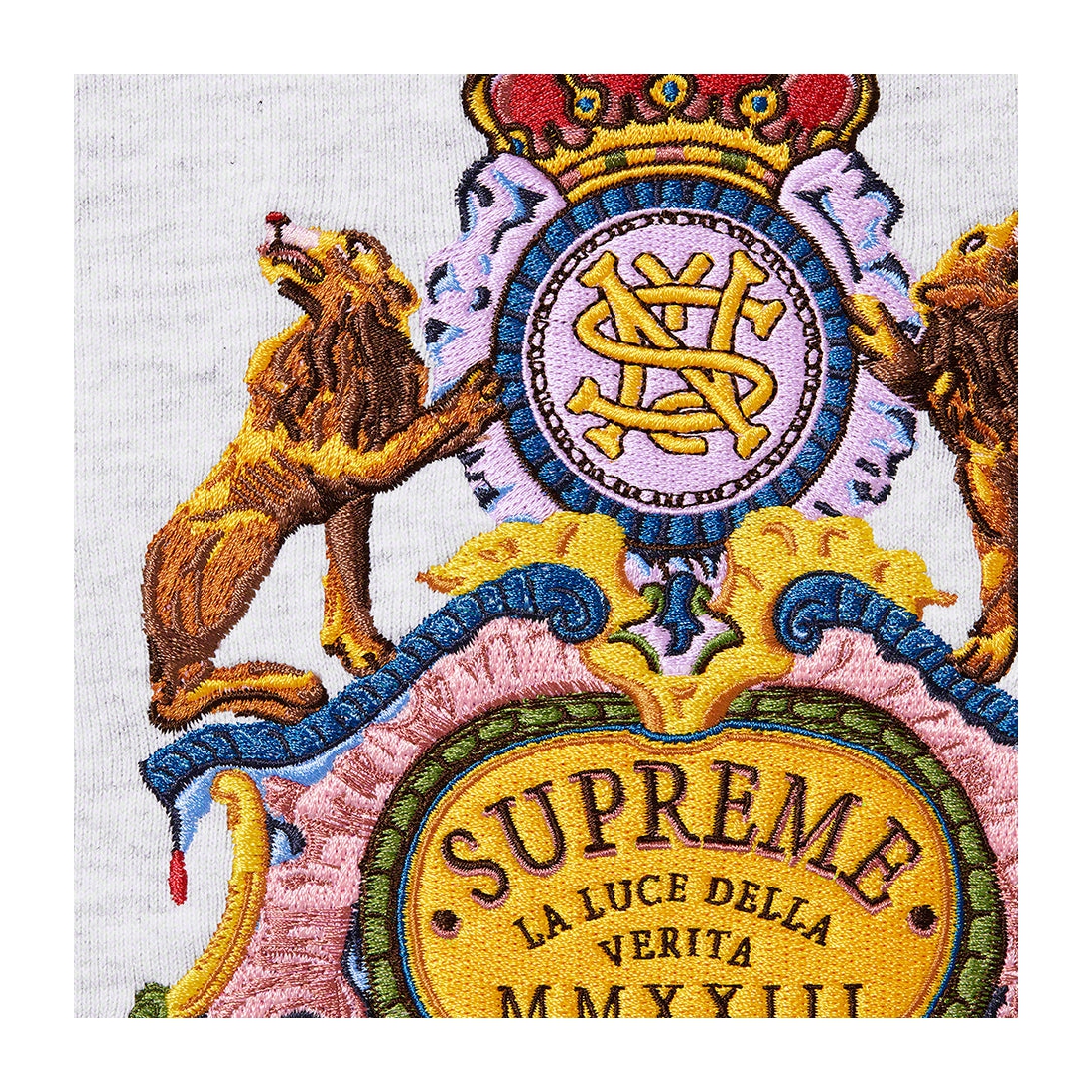 Supreme Crest Crewneck (SS23) - Ash Grey - $158