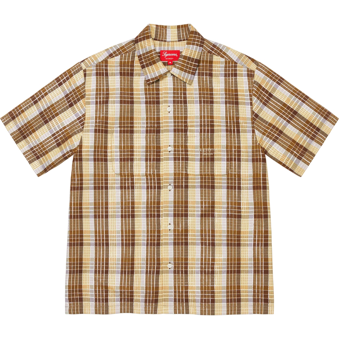 Supreme Metallic Plaid S S Shirt (SS23) - Brown - $128
