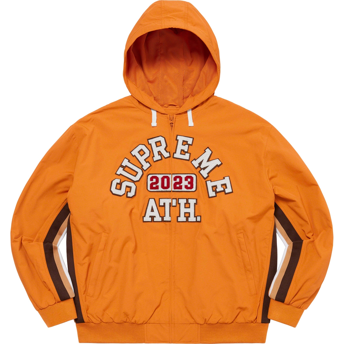 Supreme Appliqué Hooded Track Jacket (SS23) - Orange - $178