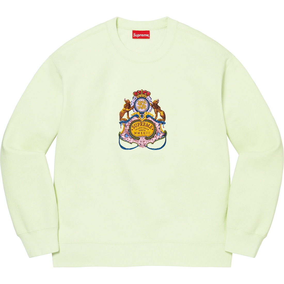 Supreme Crest Crewneck (SS23) - Light Green - $158
