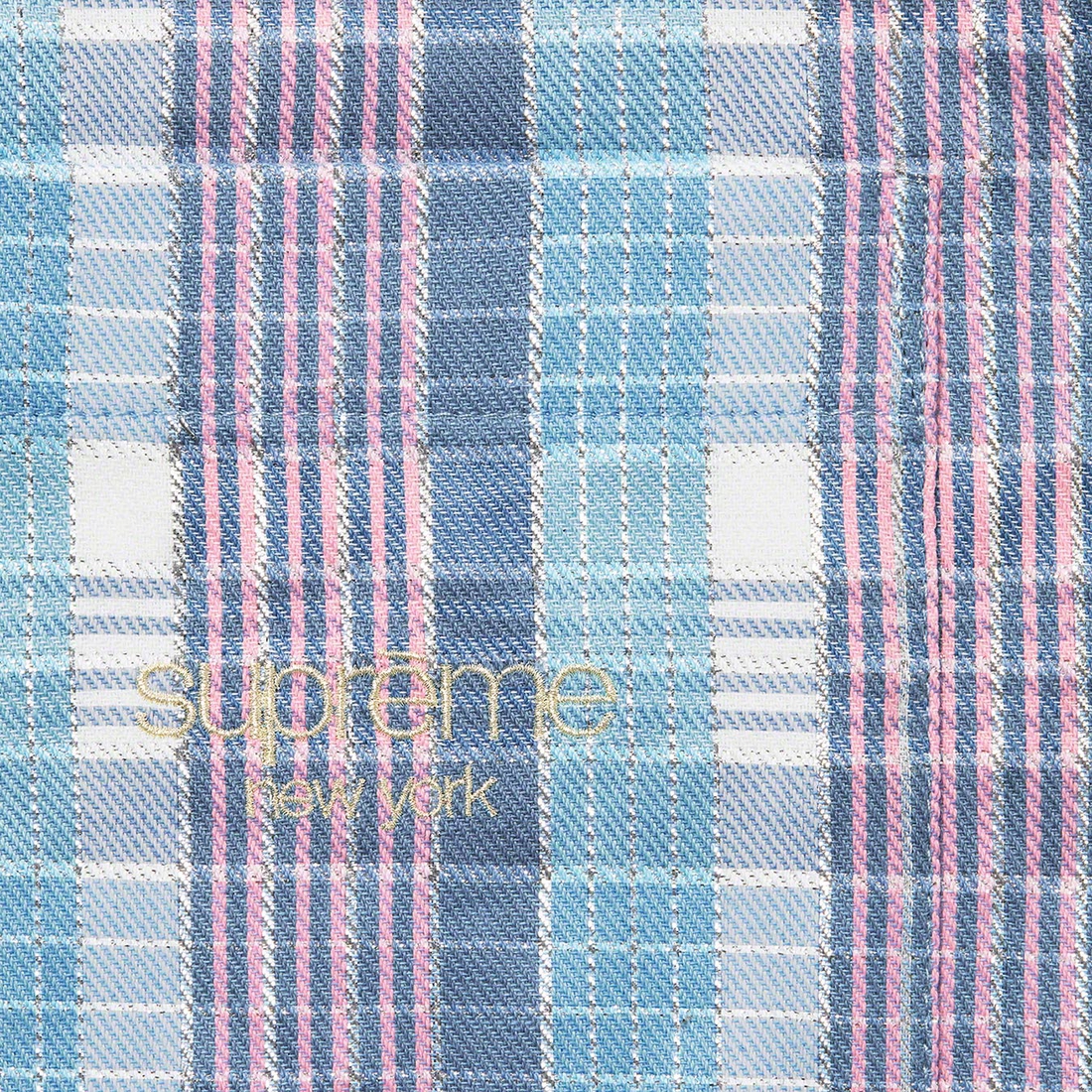 Supreme Metallic Plaid S S Shirt (SS23) - Light Blue - $128