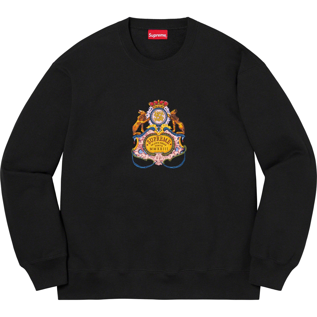 Supreme Crest Crewneck (SS23) - Black - $158