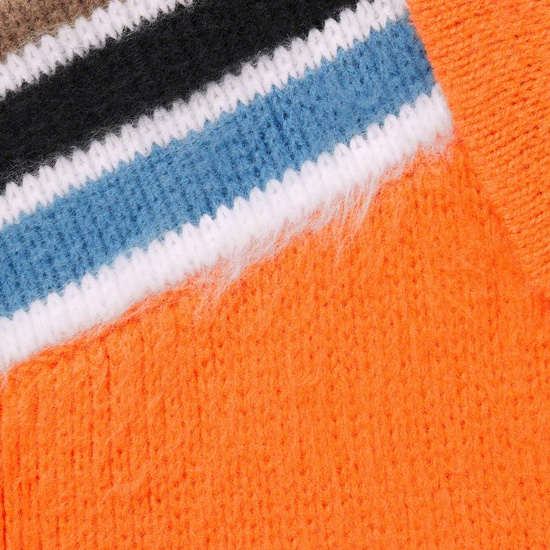 Supreme Sleeve Stripe Zip Up Sweater (SS23) - Orange - $188