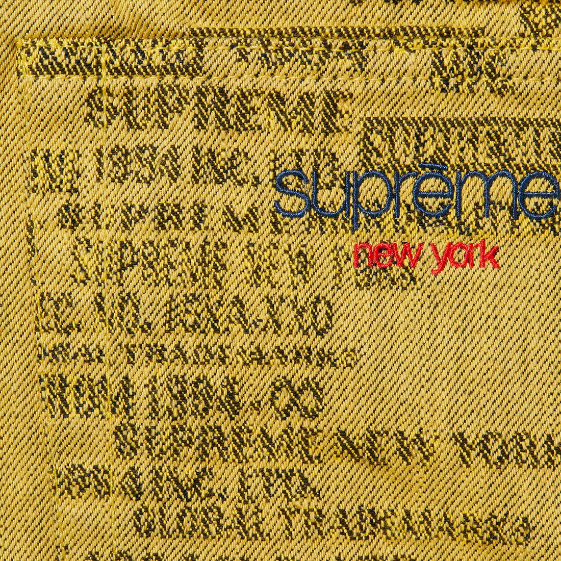 Supreme Trademark Jacquard Baggy Jean (SS23) - Washed Yellow - $188