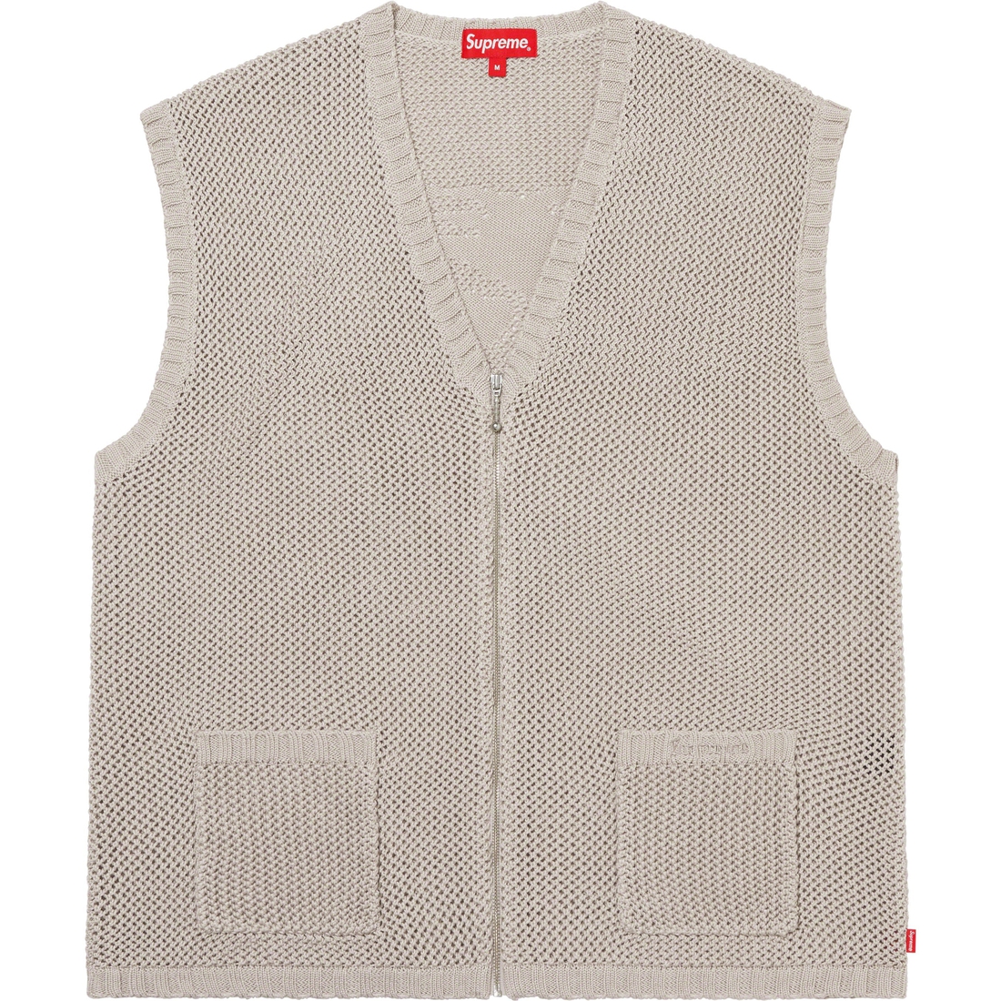 Supreme Dragon Zip Up Sweater Vest (SS23) - Stone - $138