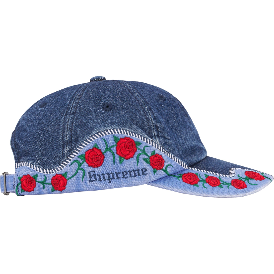 Supreme Roses 6-Panel (SS23) - Indigo - $58
