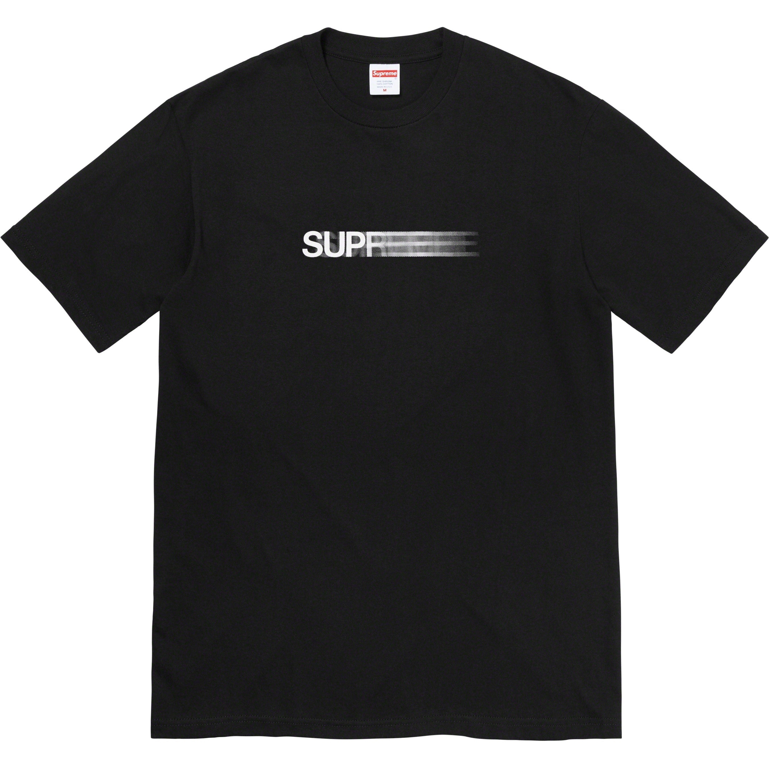 Supreme Motion Logo Tee (SS23) - Black - $40