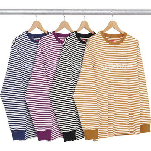 Supreme Striped Logo L S Top (FW15)