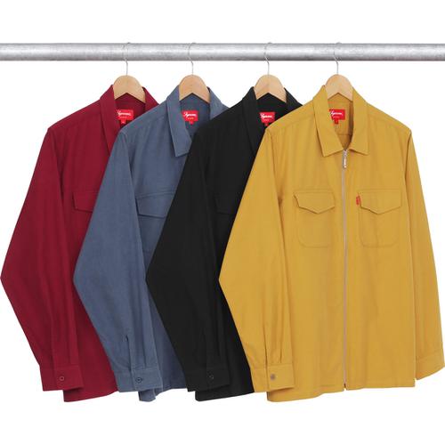 Supreme Solid Flannel Zip Up Shirt (FW16)