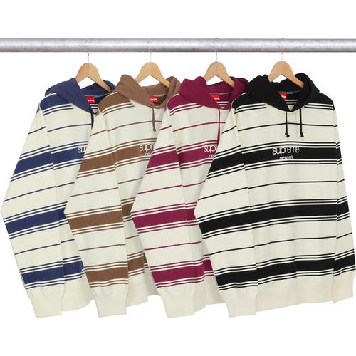 Supreme Striped Hooded Crewneck (FW16)