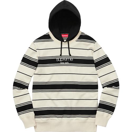 Supreme Striped Hooded Crewneck (FW16)