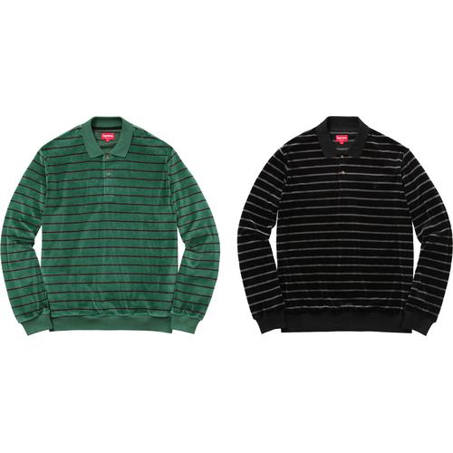 Supreme Striped Velour L S Polo (FW16)