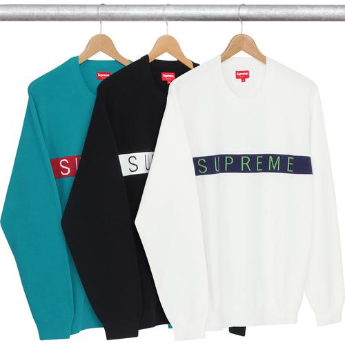 Supreme Logo Stripe Pique Crewneck (FW16)